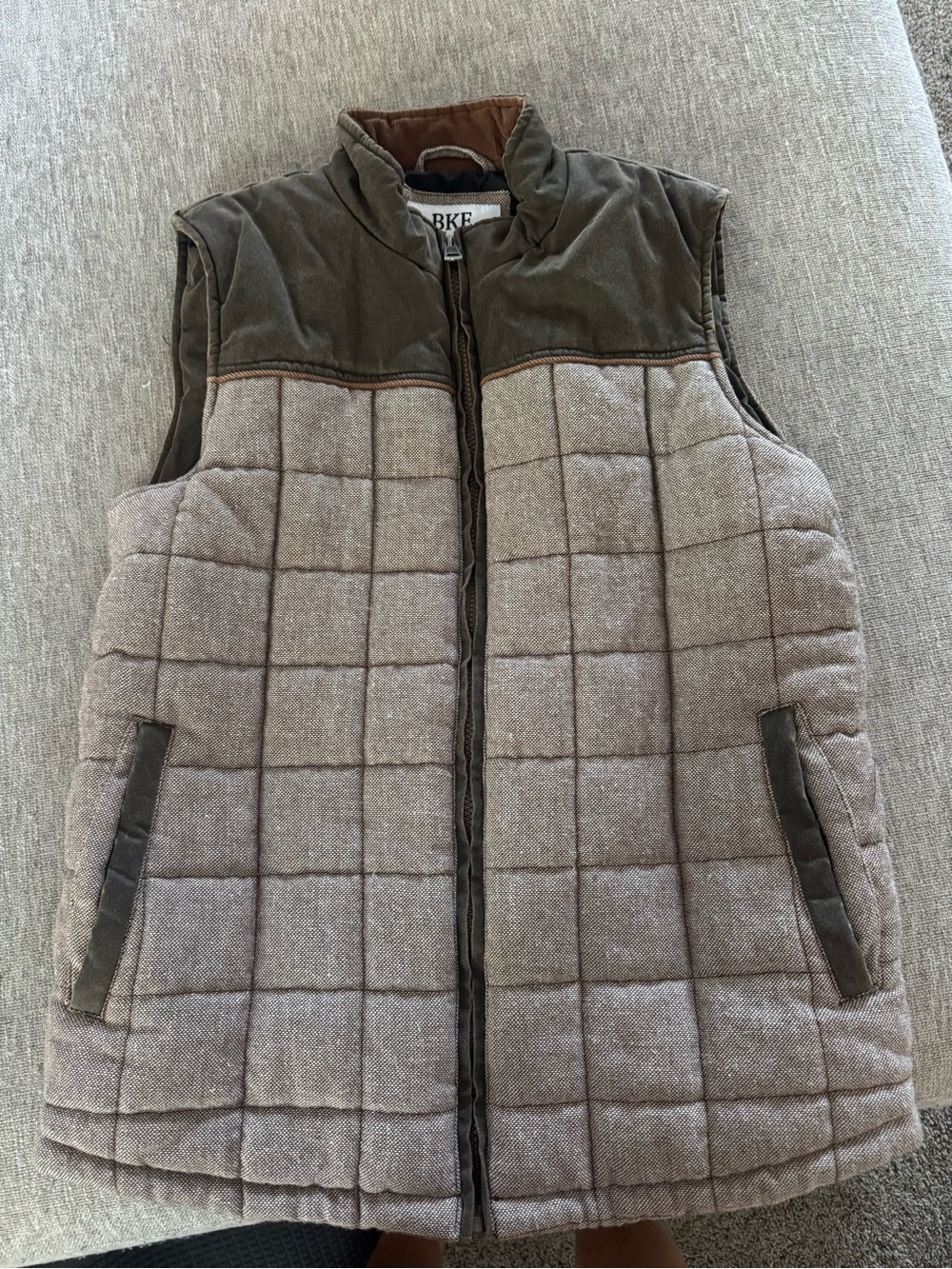BKE Brown Quilted Corduroy Vest